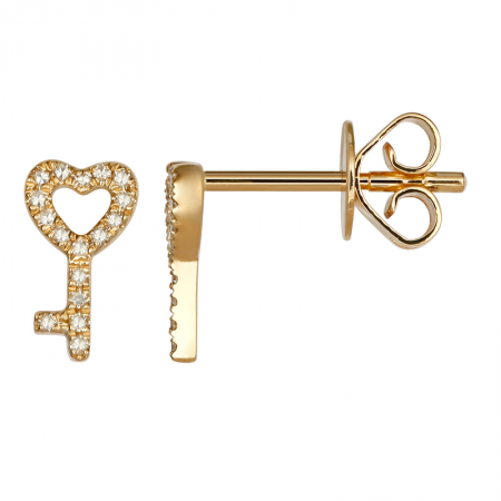 Heart Key Studs