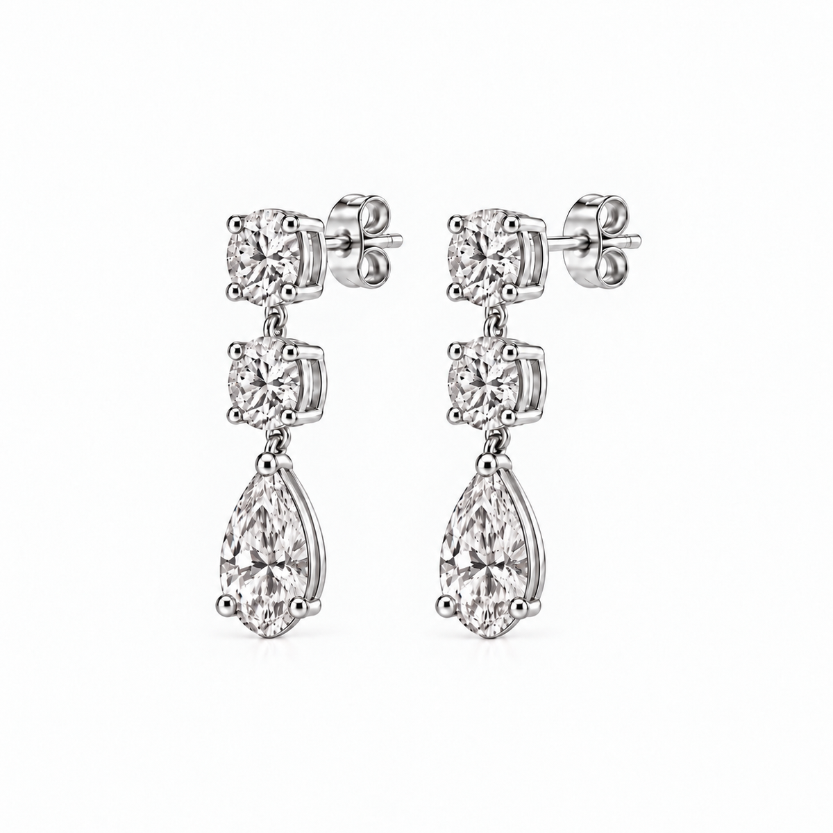 Grace Pear Double Drop Stud
