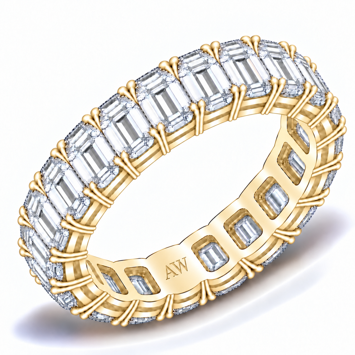 XL Emerald Diamond Eternity Band