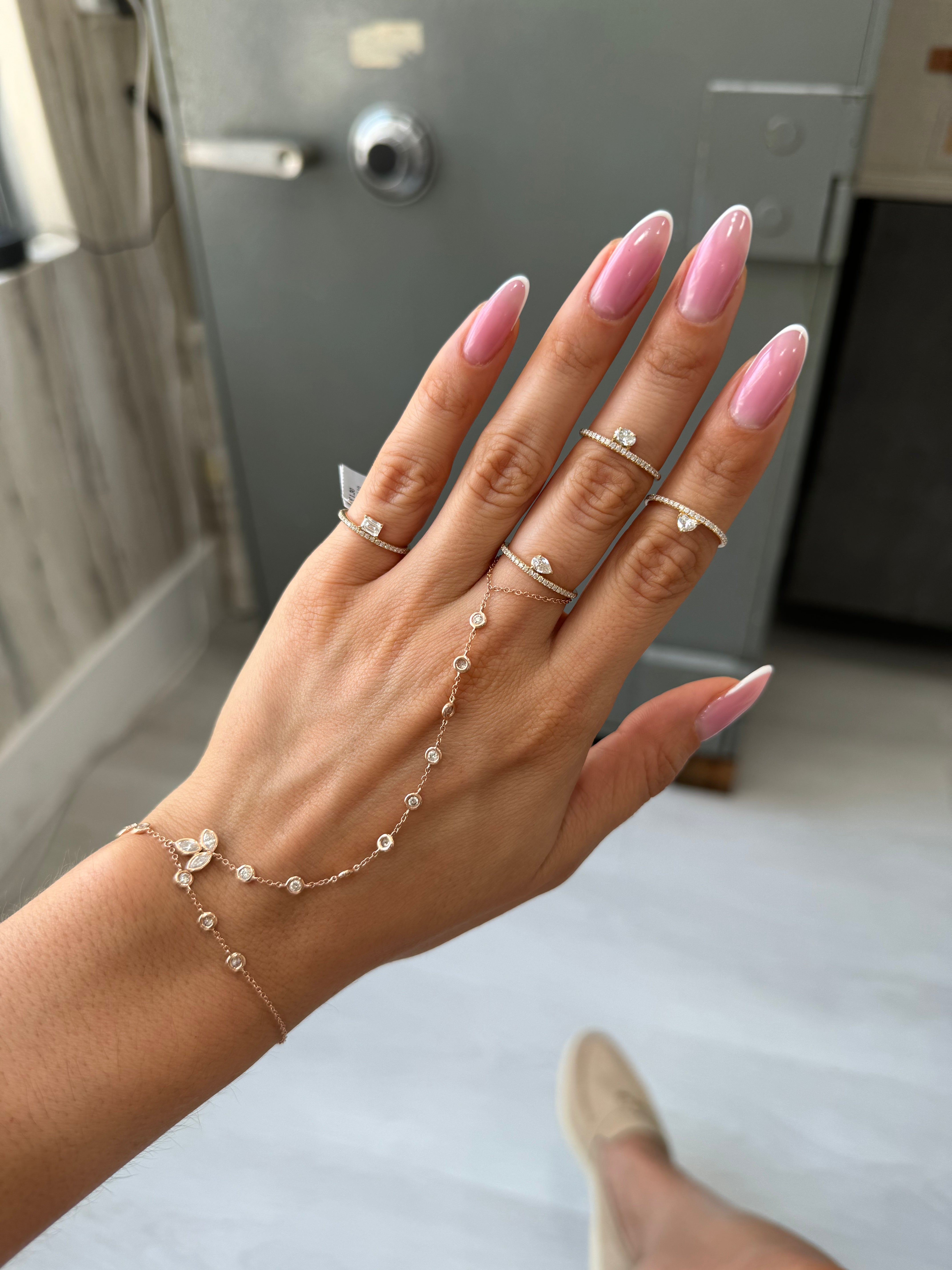 Pavé Band + Floating Diamond Ring