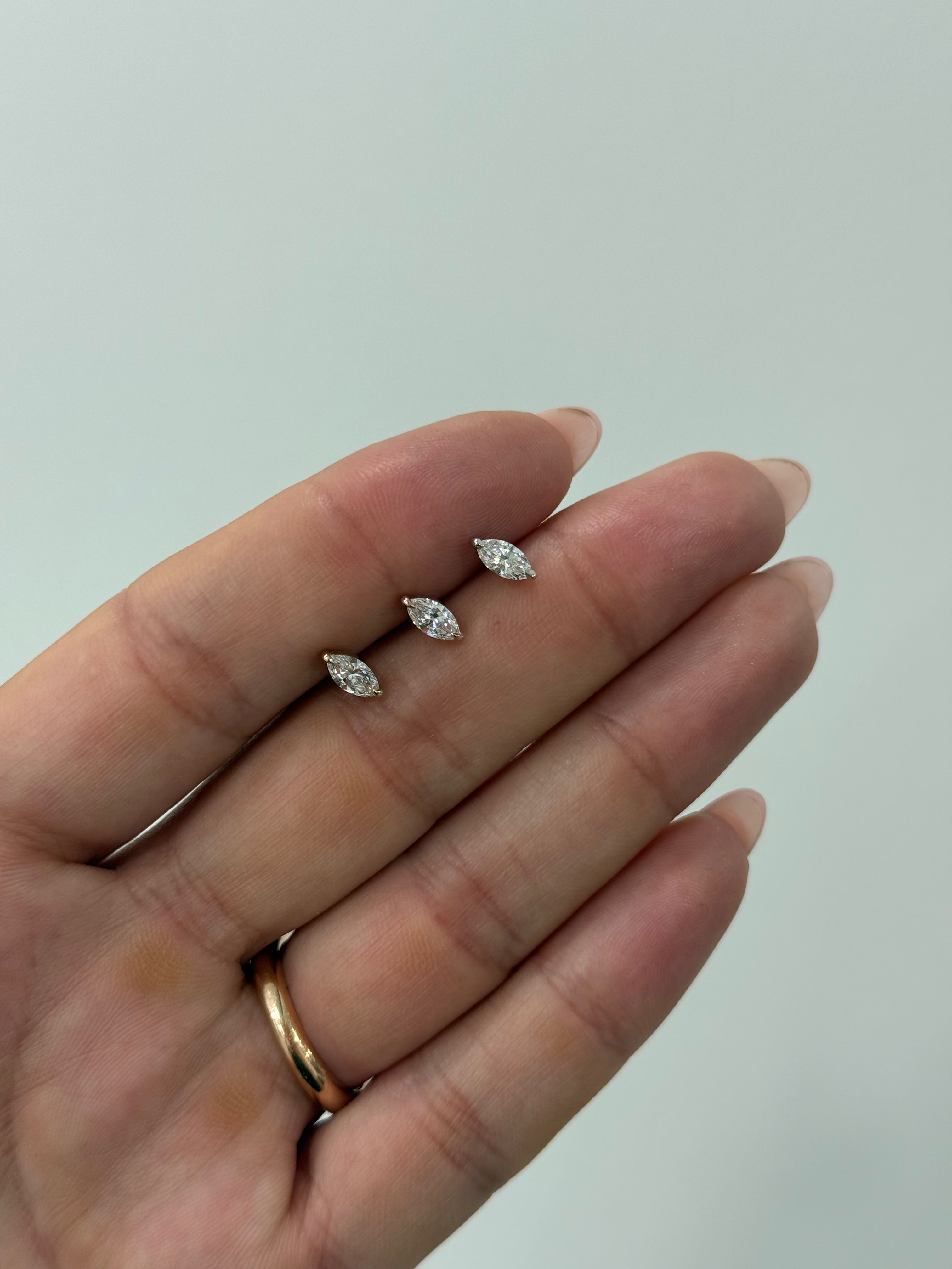 Marquise Lab Diamond Stud