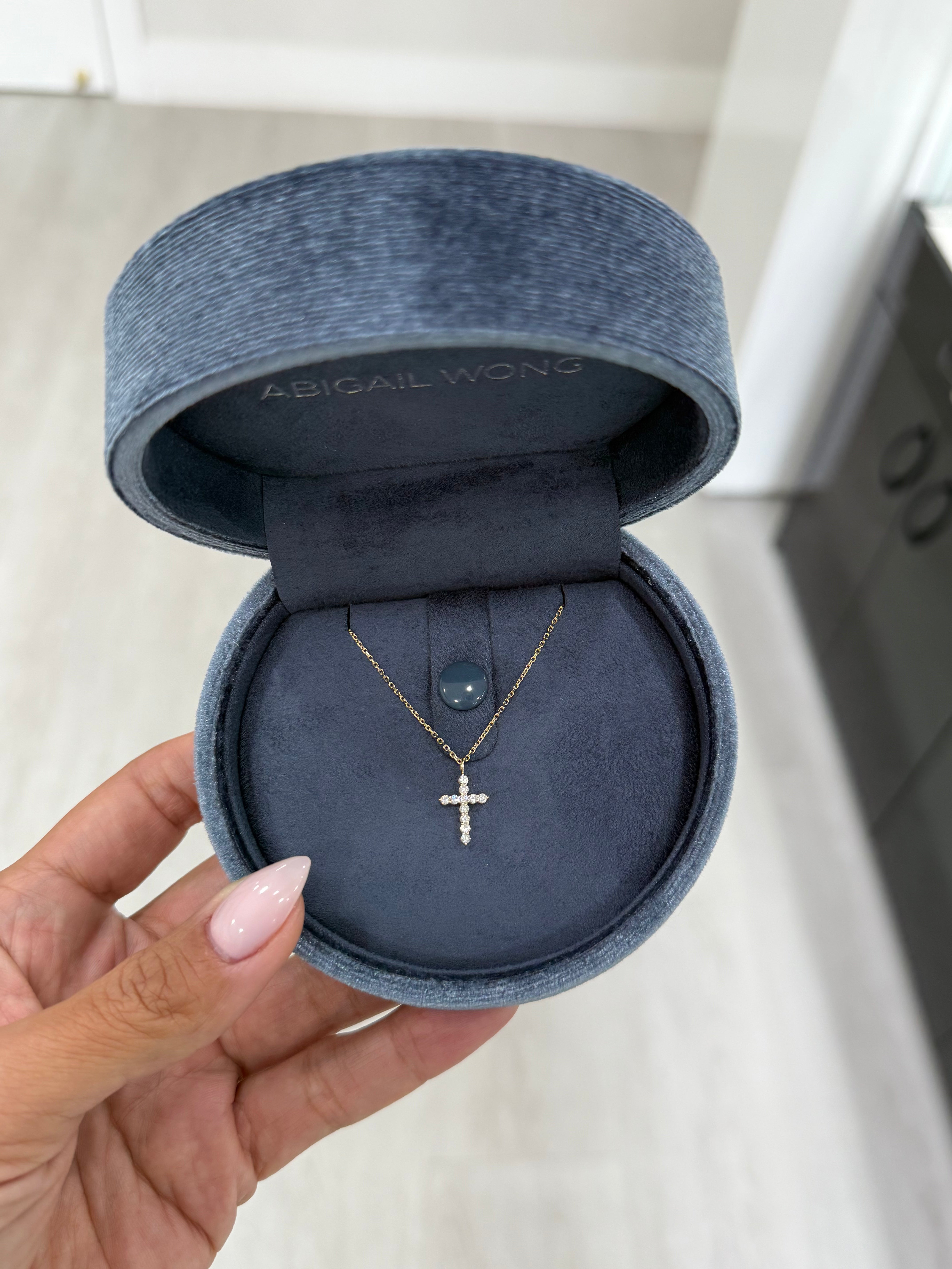 Small Lab Diamond Cross Necklace