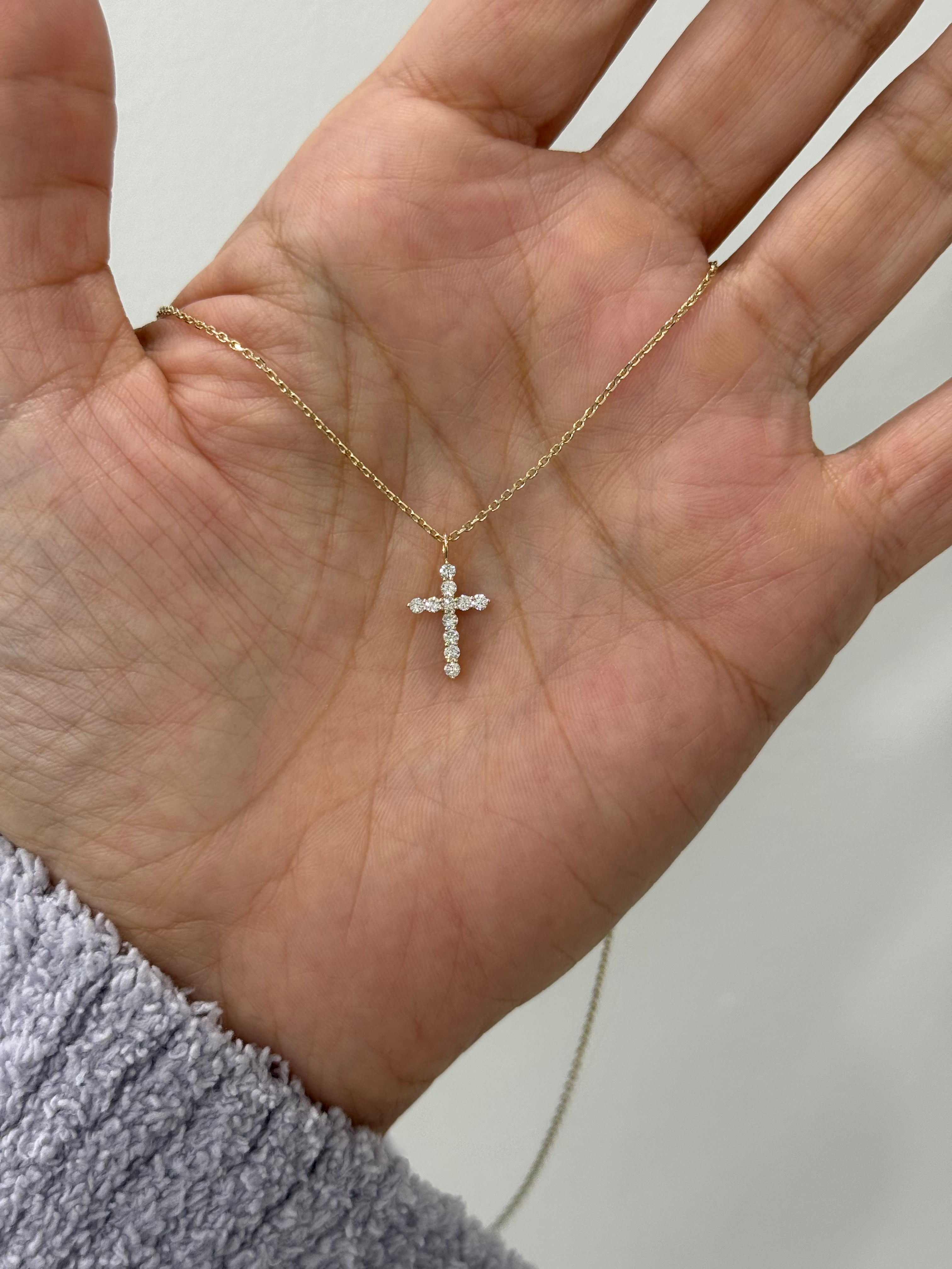 Small Lab Diamond Cross Necklace