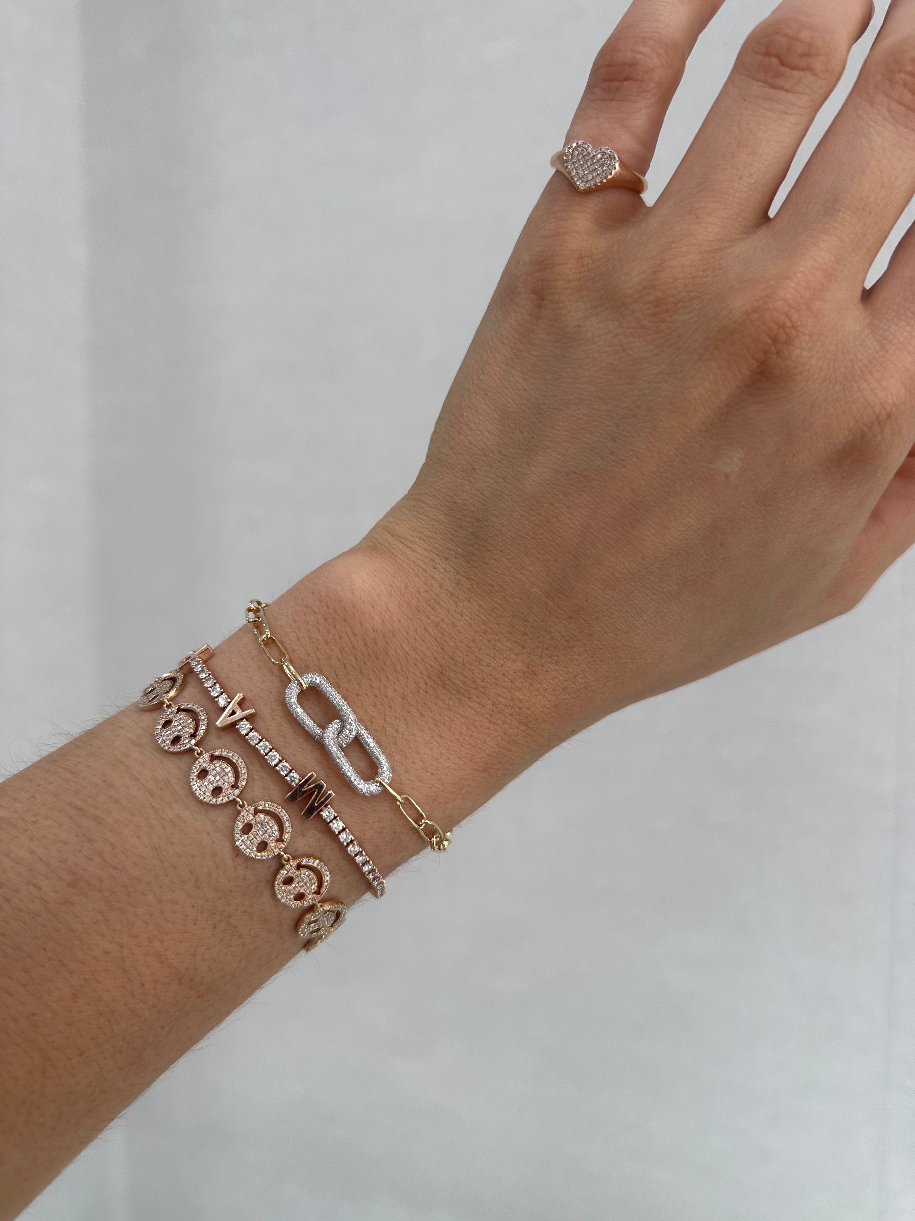 Diamond Pavé Interlocking Link Bracelet