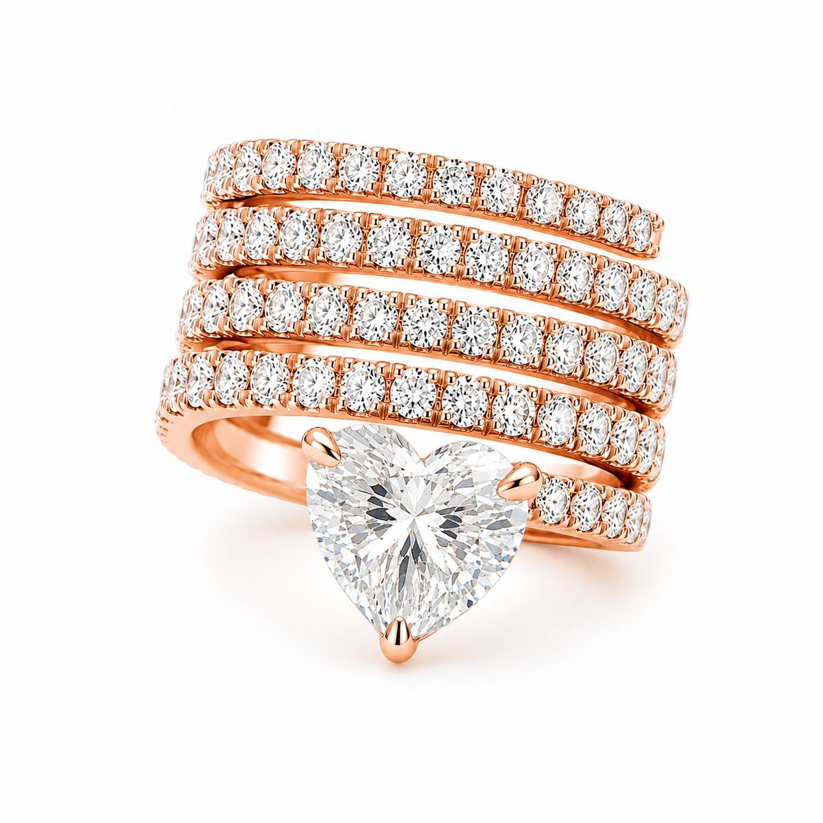 5 Spirals + Heart Ring