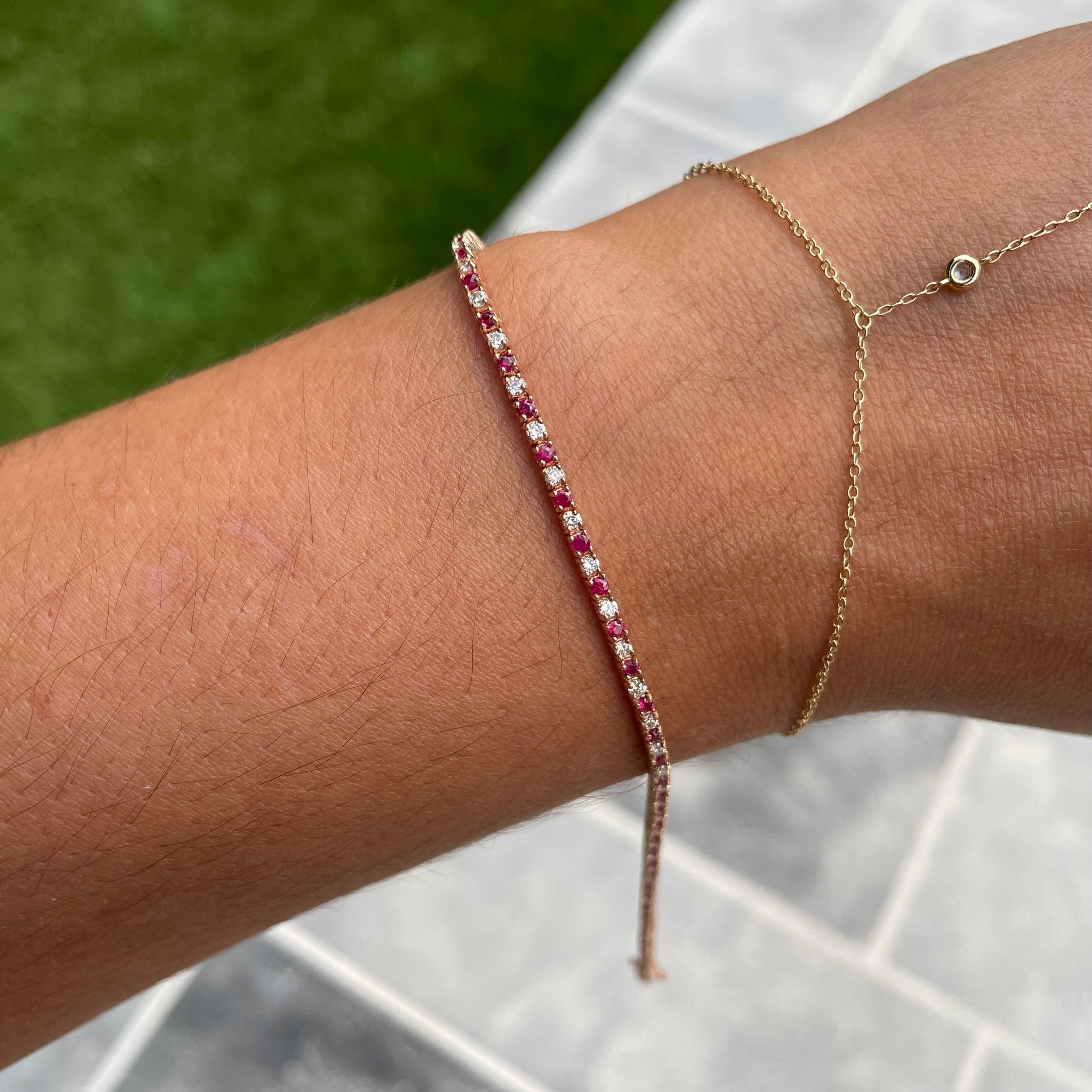 Ruby + Diamond Tennis Bracelet