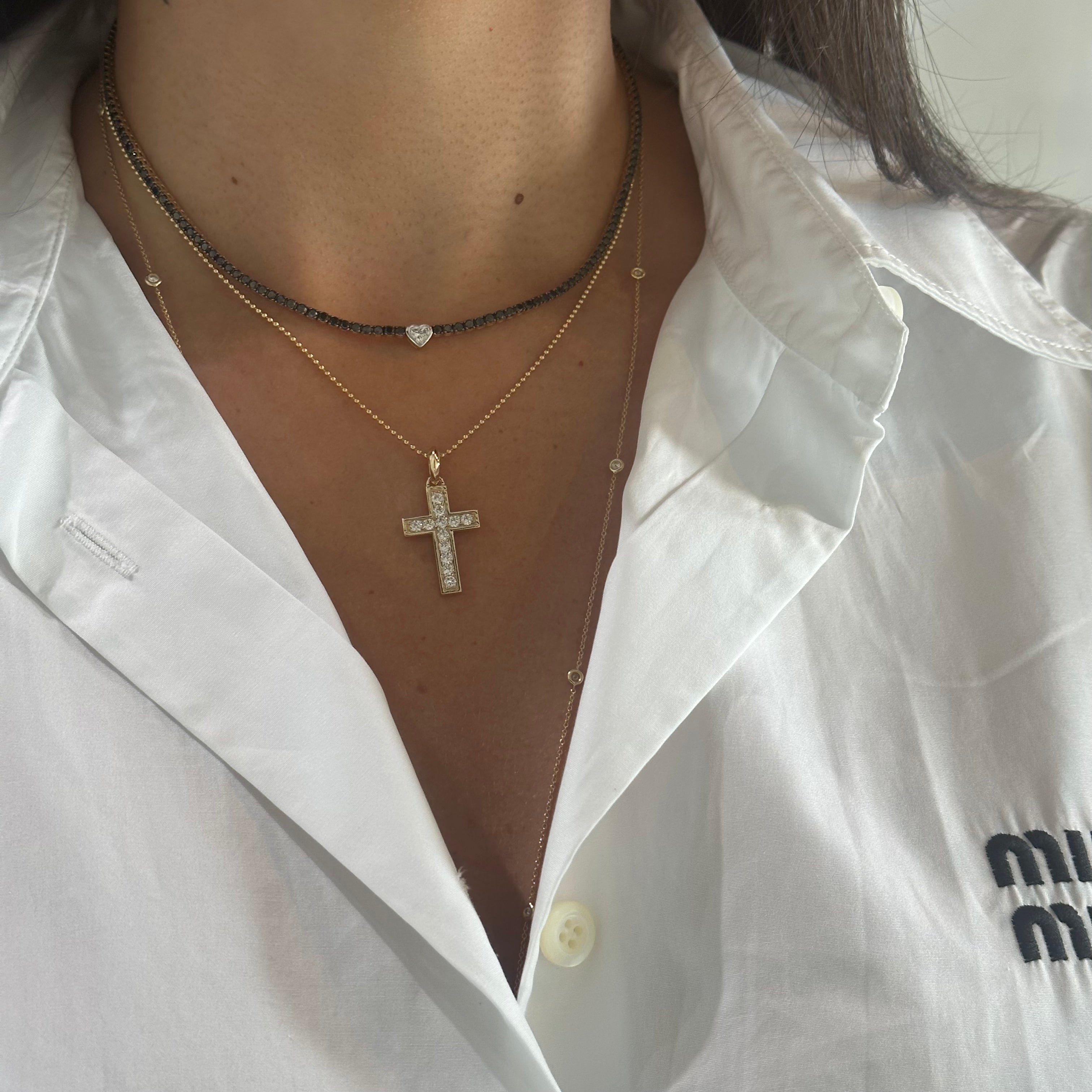 Diamond Cross Charm