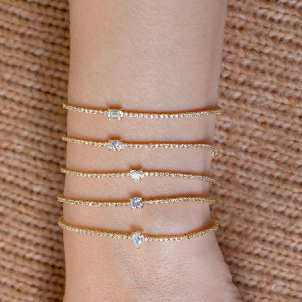 Fancy Cut Centered Tennis Bracelet