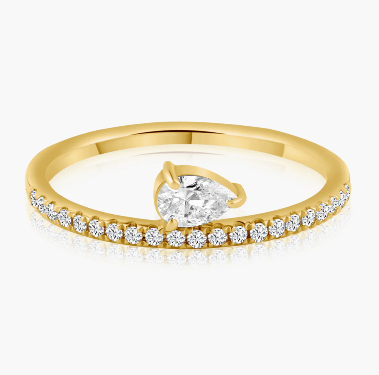Pavé Band + Floating Diamond Ring