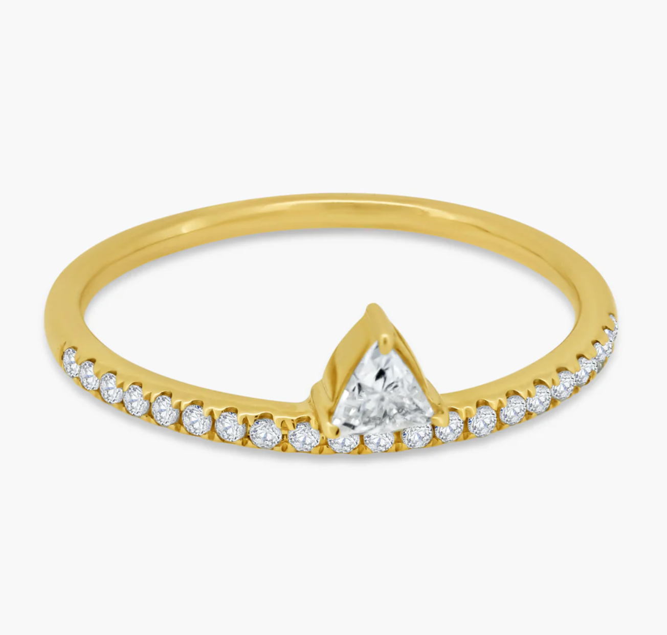 Pavé Band + Floating Diamond Ring