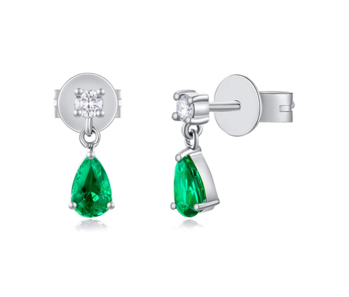 Gemstone Pear Drop Stud