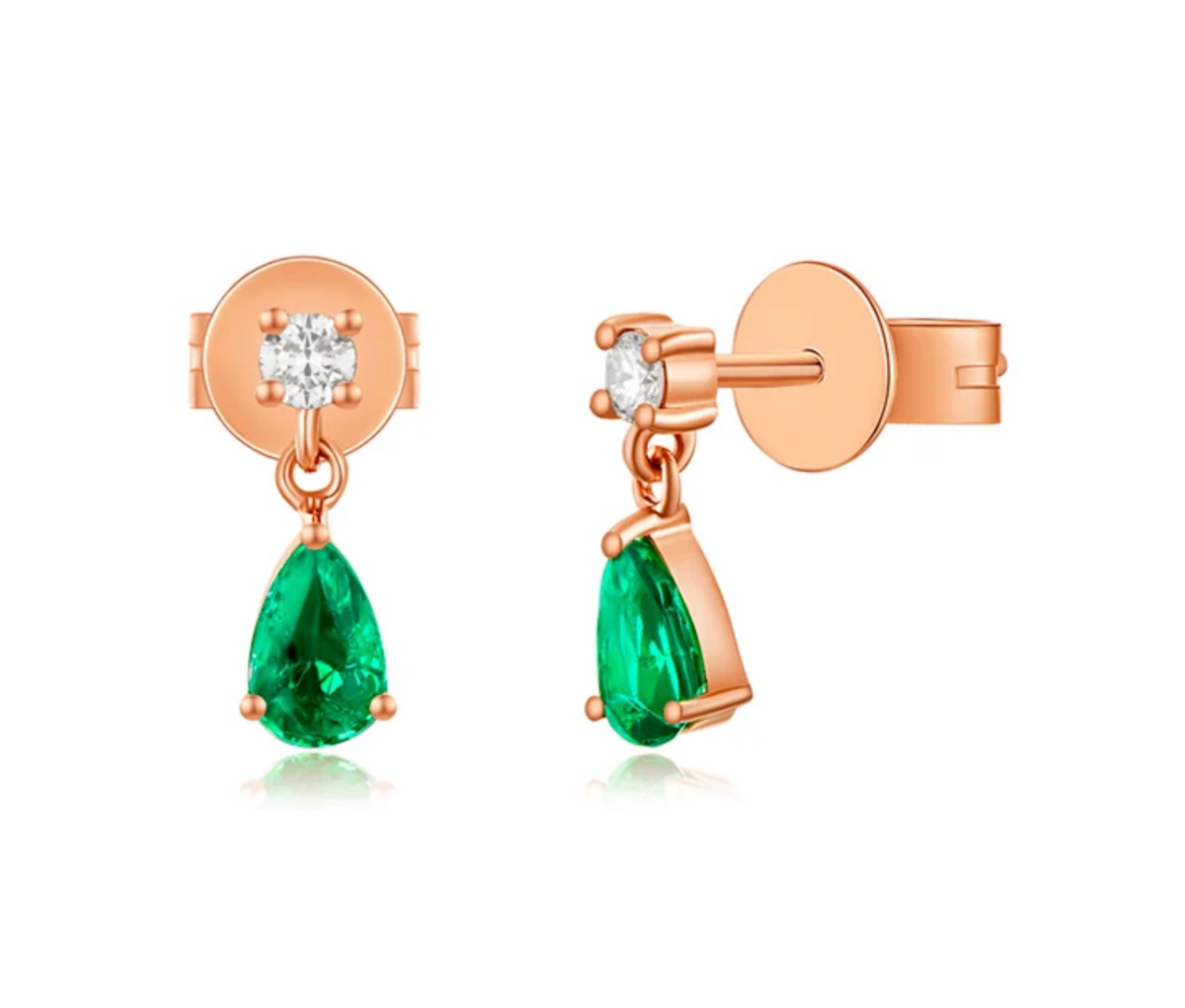 Gemstone Pear Drop Stud