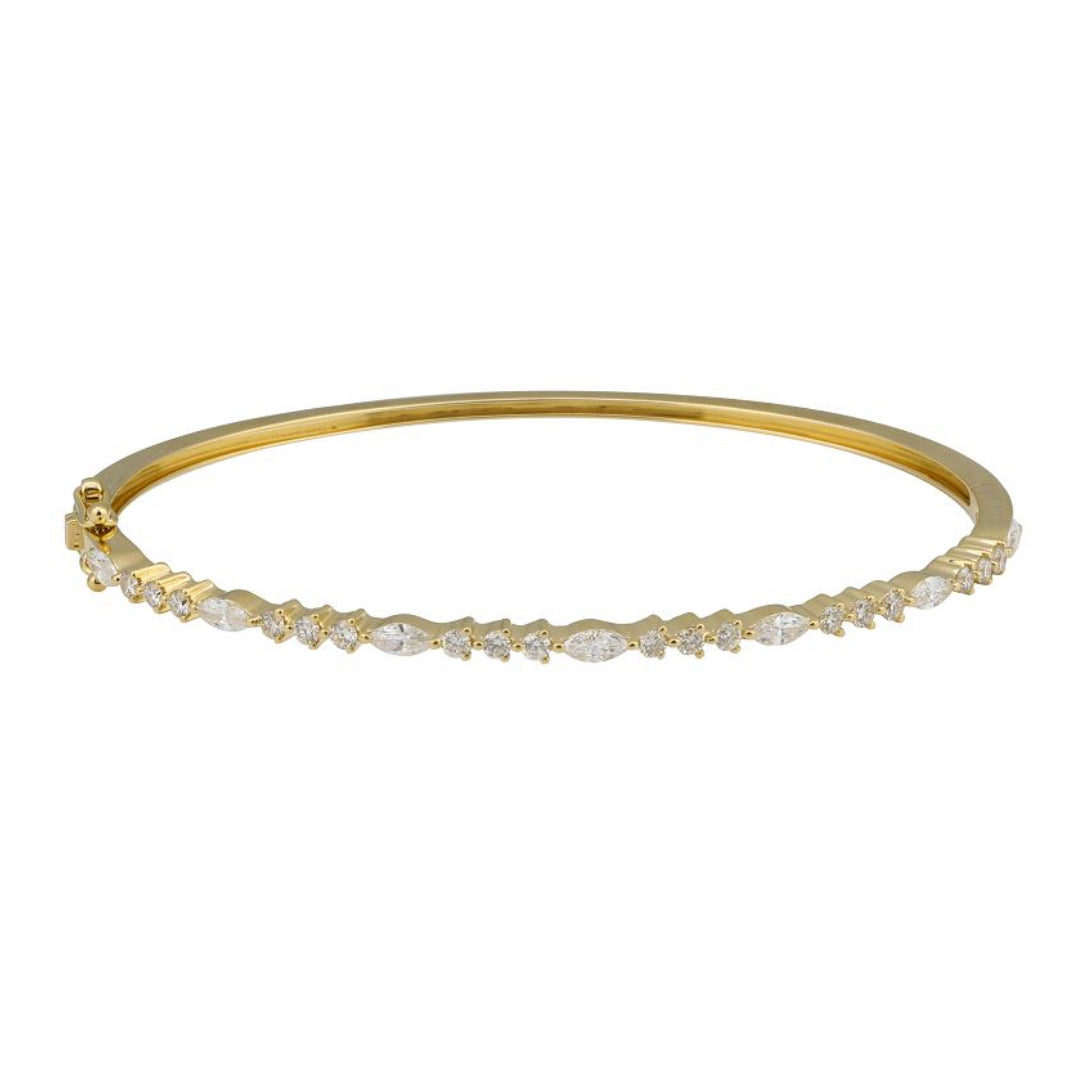 Marquise + Round Shared Prong Bangle