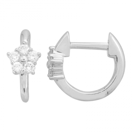 Mini Diamond Flower Huggie