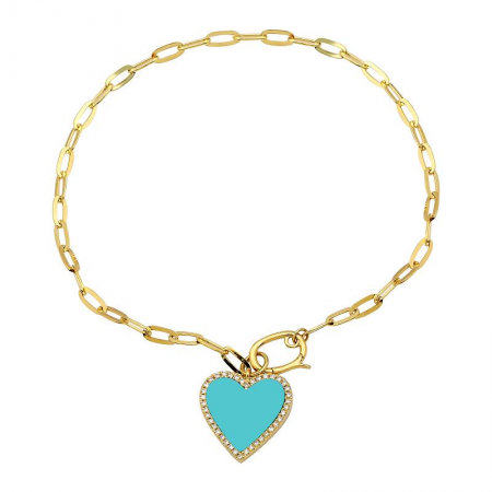 Stone Heart Charm Bracelet