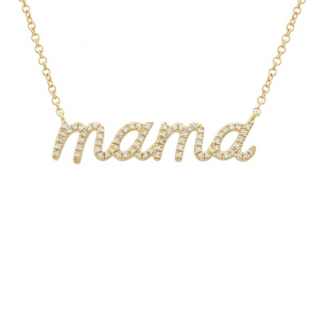 Mama Script Necklace