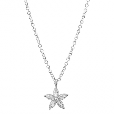 Marquise Diamond Flower Necklace