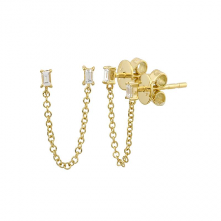 Chained Baguette Studs