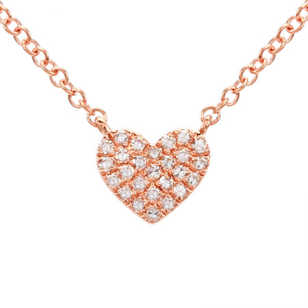 Mini Diamond Pavé Heart Necklace