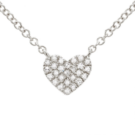 Mini Diamond Pavé Heart Necklace