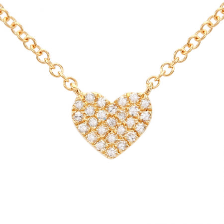 Mini Diamond Pavé Heart Necklace