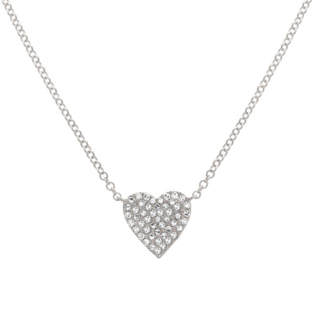 Small Pave Heart Necklace