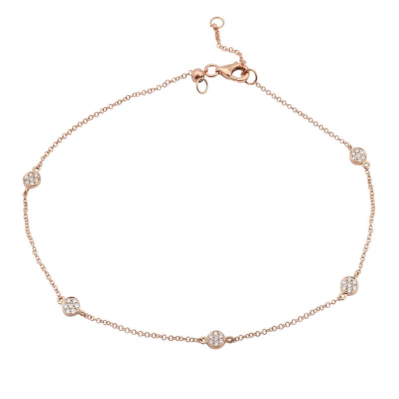 Pavé in-line Circles Anklet