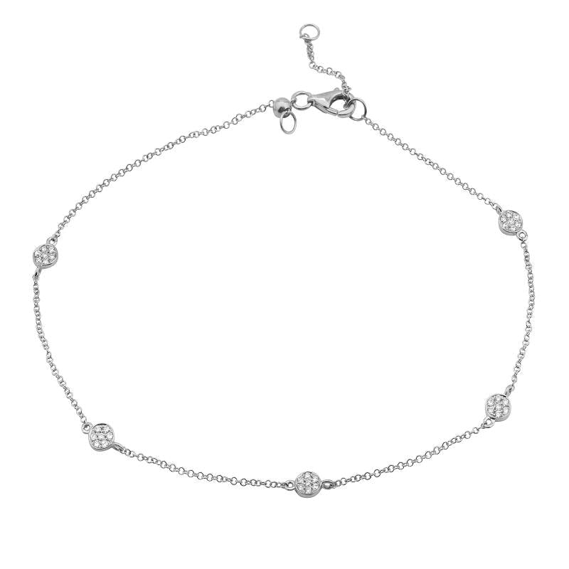 Pavé in-line Circles Anklet