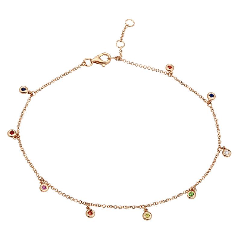 Rainbow Bezels Anklet