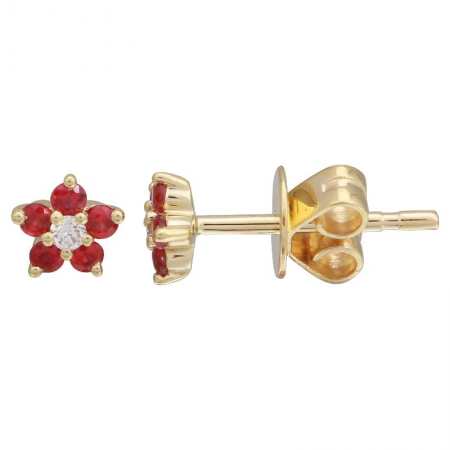 Mini Gemstone Flower Studs