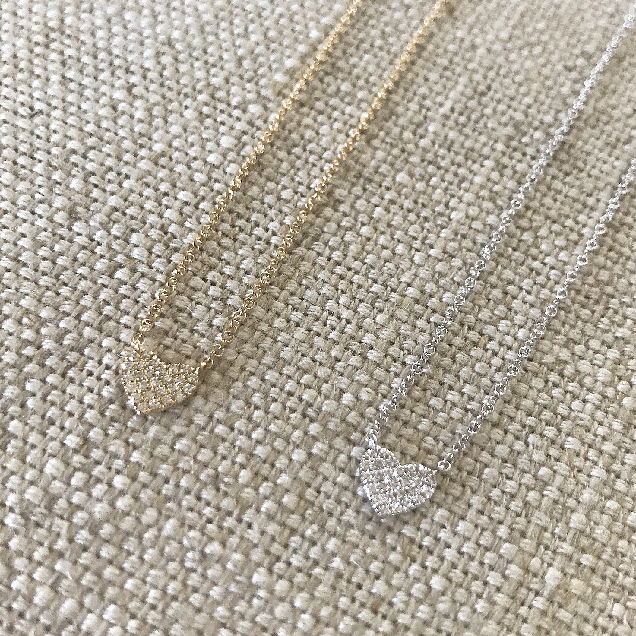 Mini Diamond Pavé Heart Necklace