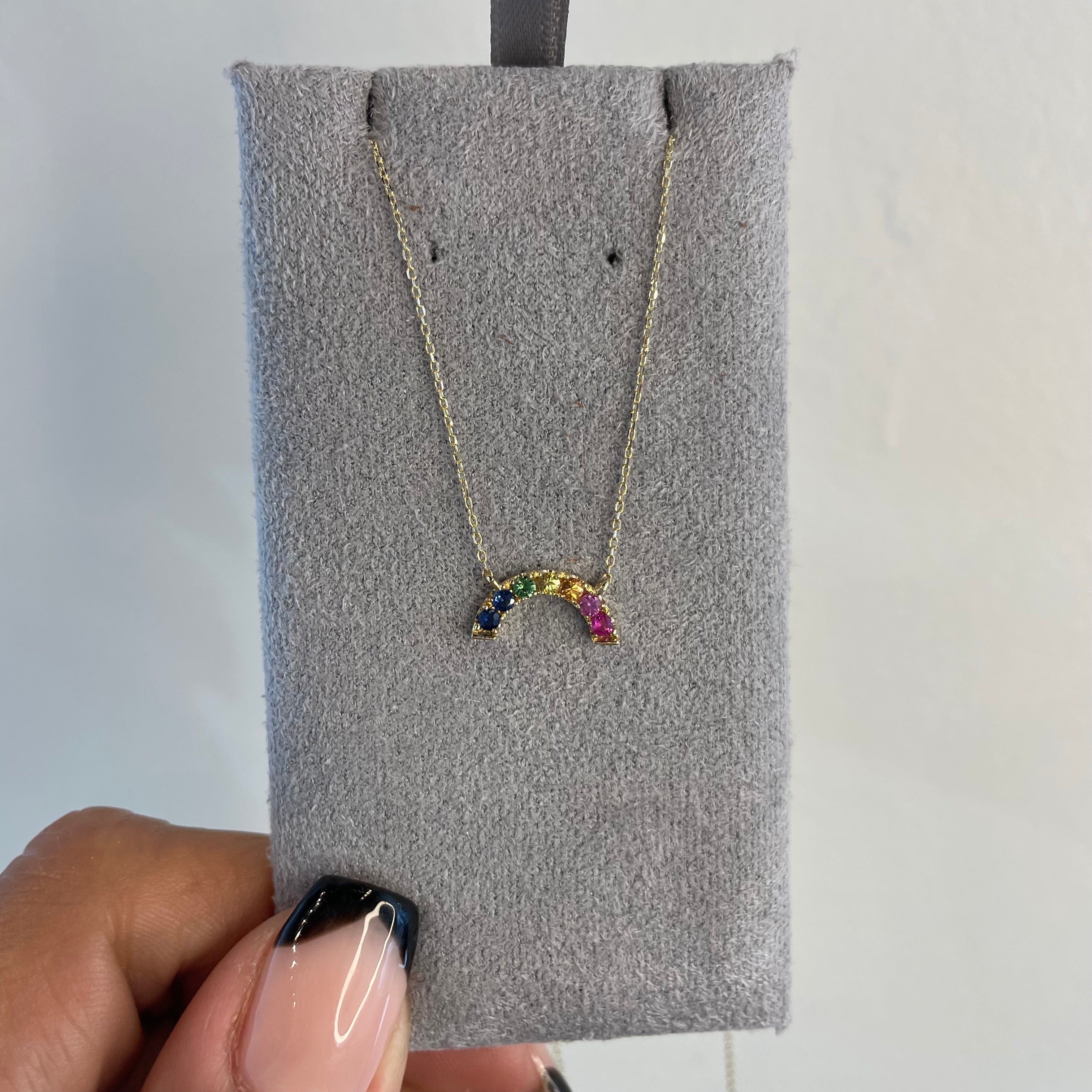 Mini Rainbow Sapphire Necklace