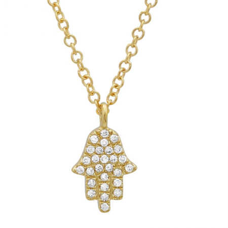 Micro Diamond Hamsa Necklace