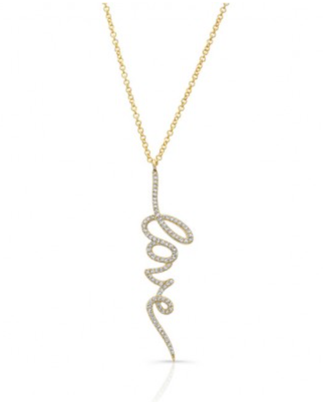 Vertical Script Love Necklace