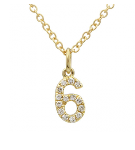 Mini Diamond Number Pendant