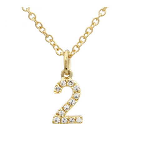 Mini Diamond Number Pendant