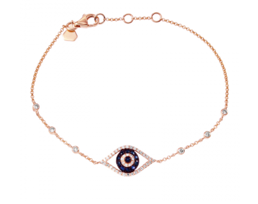 Evil Eye + 6 Bezels Bracelet