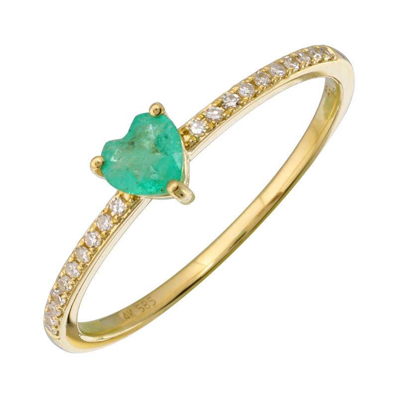 Emerald Heart Diamond Ring