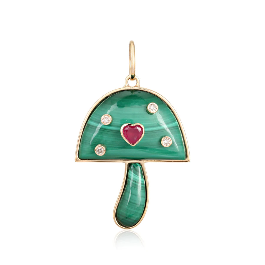 Malachite Mushroom Charm