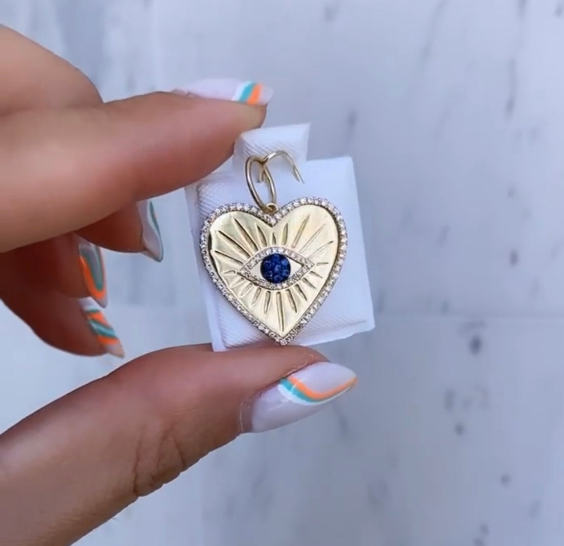 Heart Shape Evil Eye Charm