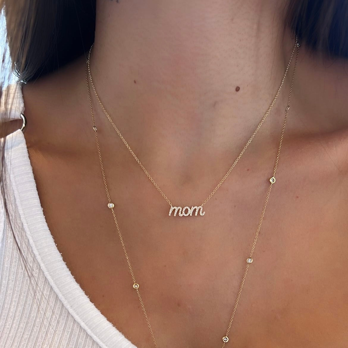 Lowercase Mom Necklace