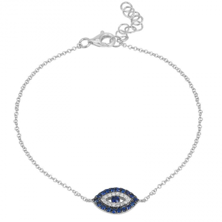 Sapphire Border Evil Eye Bracelet