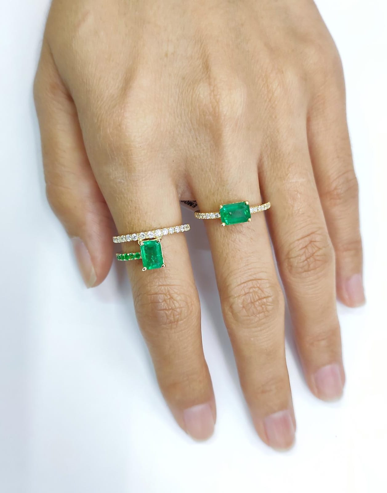 Emerald Cut Band + Half