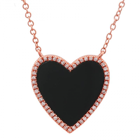 15mm Pavé Stone Heart Necklace