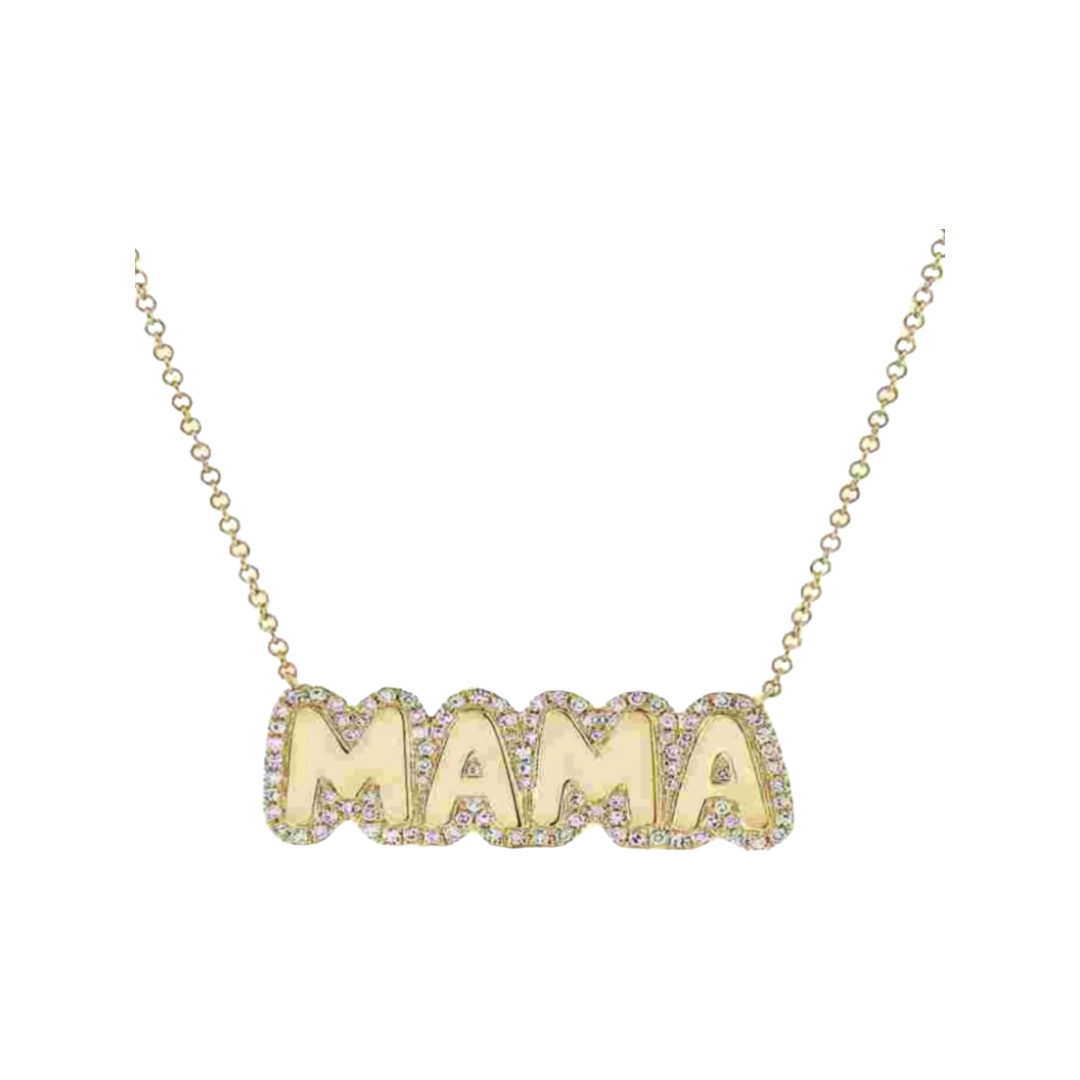 Diamond Pavé Bubble Mama Necklace