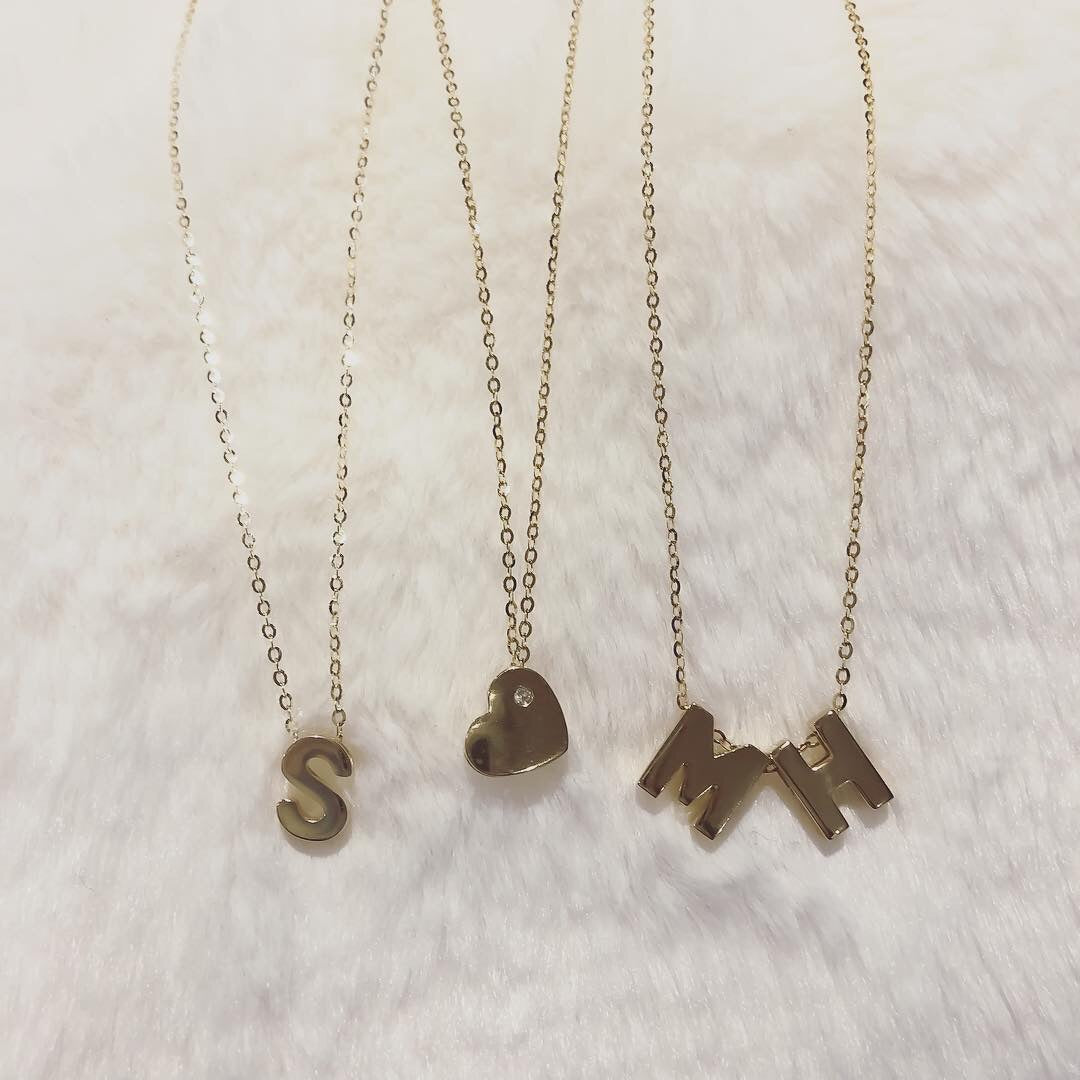 Chunky 8mm Initial Necklace