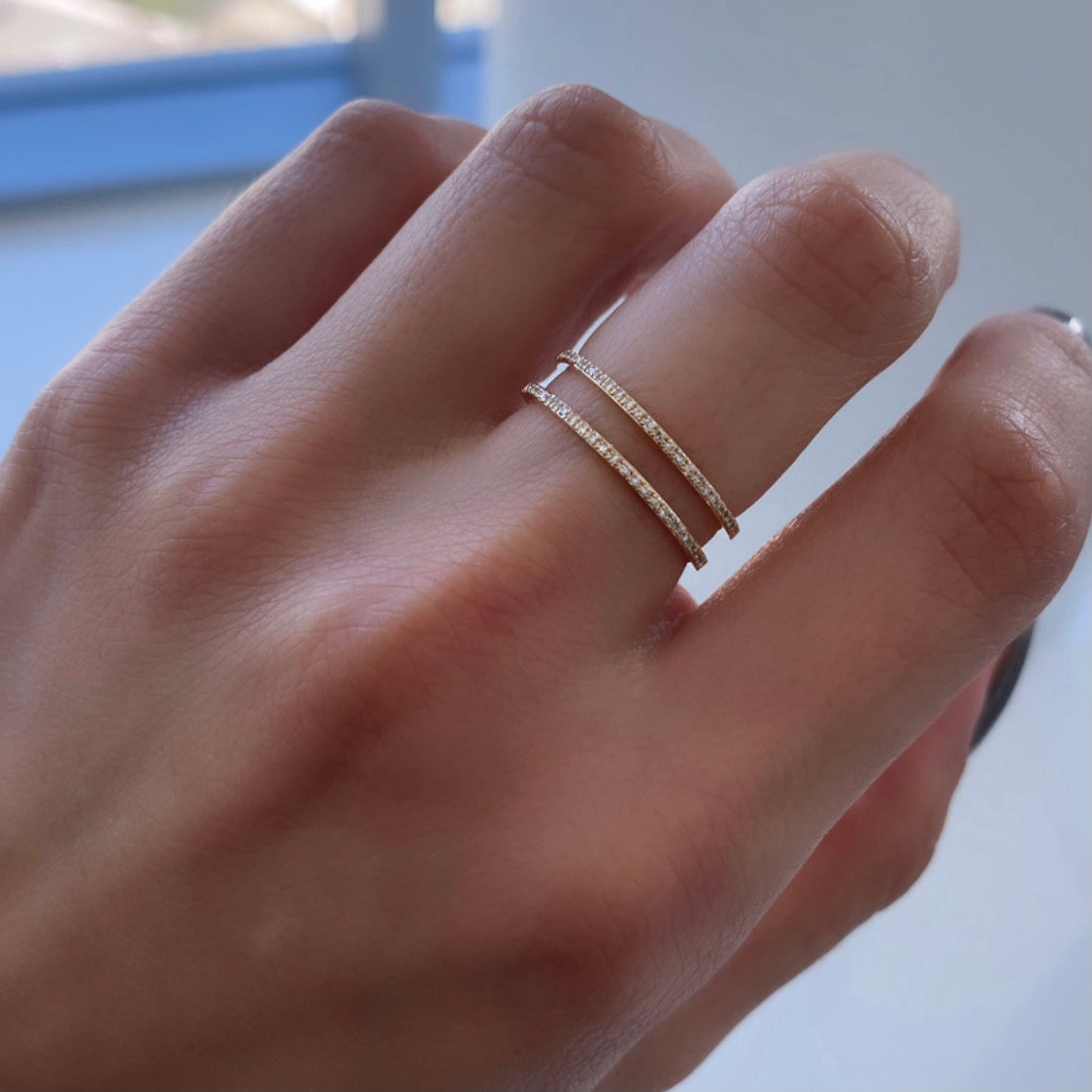 Thin Double Spiral Ring