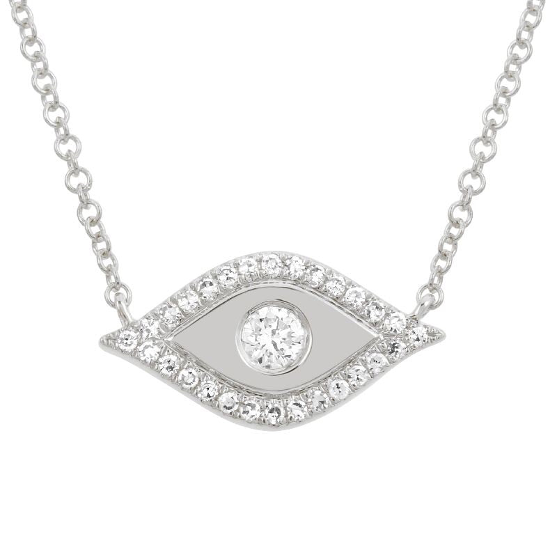 Diamond Outlined Evil Eye Necklace