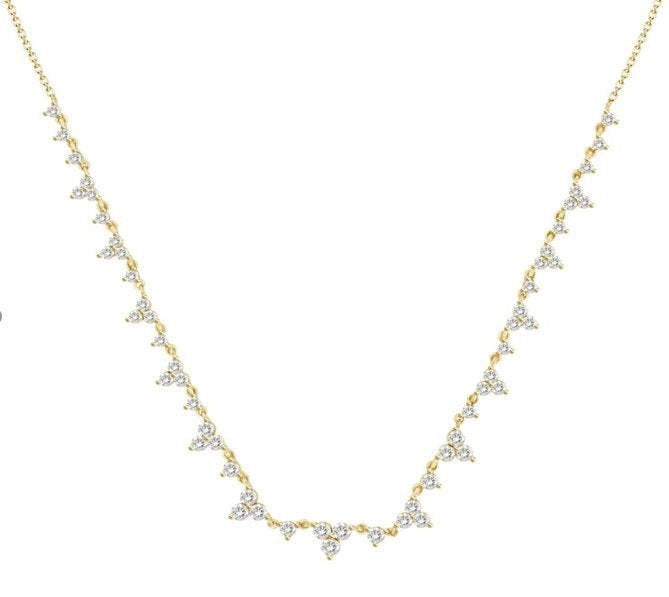 18k Gold Large Adjustable Trio Necklace