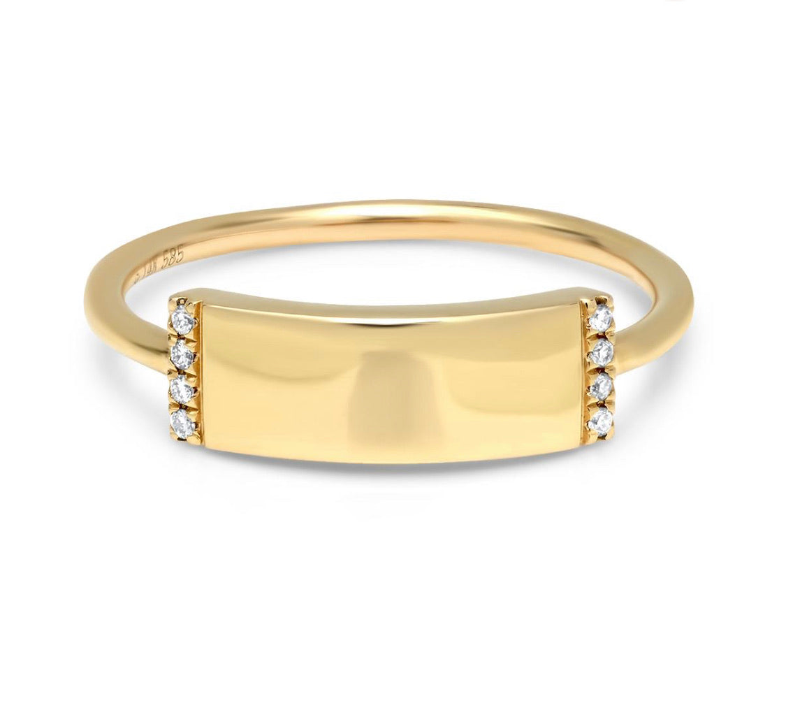 Engravable Rectangle Ring